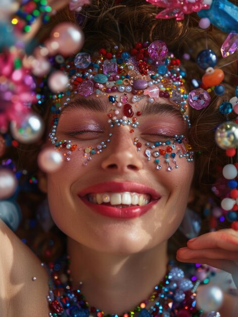 Woman with facial jewelry