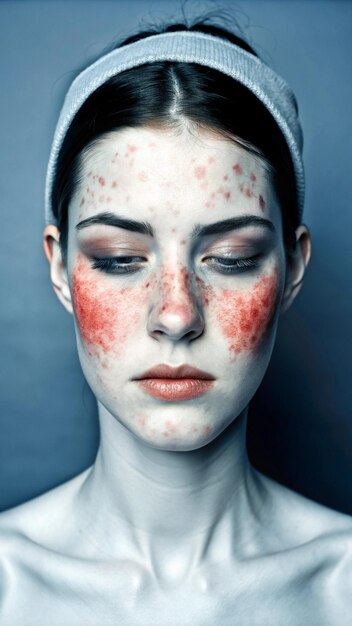 Photo a woman with freckles on her face and a cap on her face