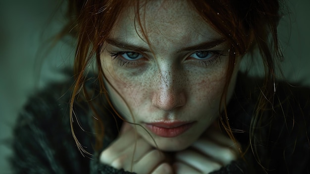 a woman with freckles on her face and a freckles on her face