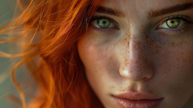 a woman with freckles on her face and a freckles on her face