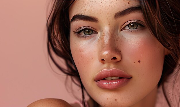 Photo a woman with freckles on her face and a freckles on her face