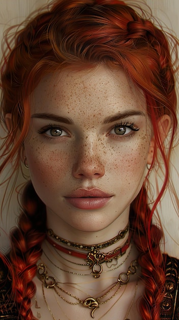 a woman with freckles on her face and freckles on her face