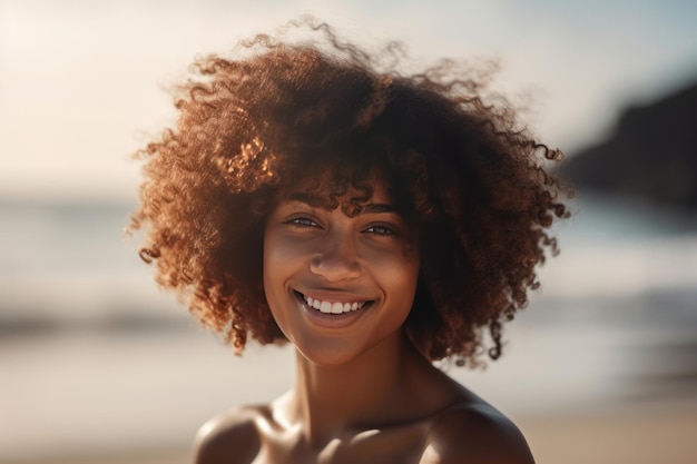 A woman with a freckles on her face is smiling and smiling.