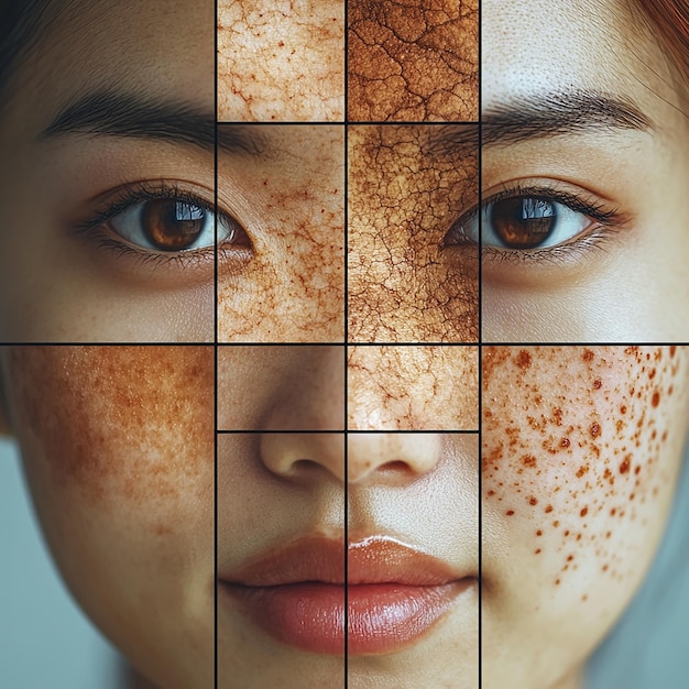 Photo a woman with freckles on her face and the words quot freckles quot on the face