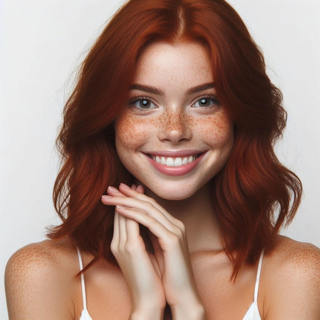 a woman with freckles on her face and the words freckles on her face