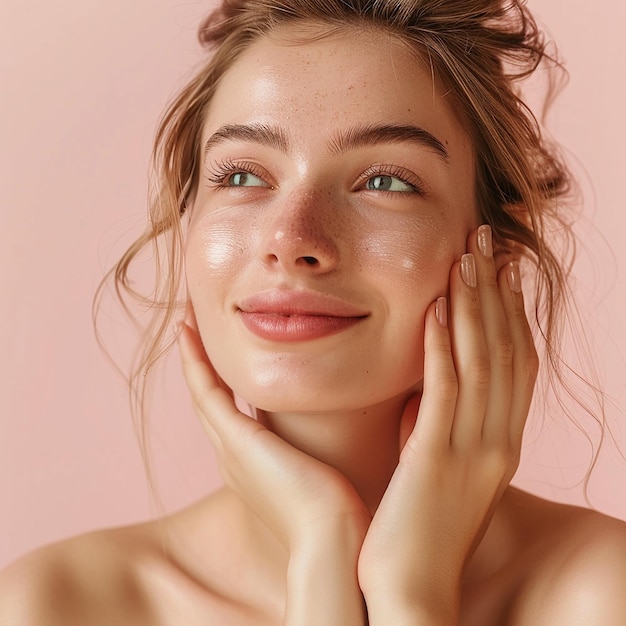 Photo a woman with a freckles on her face