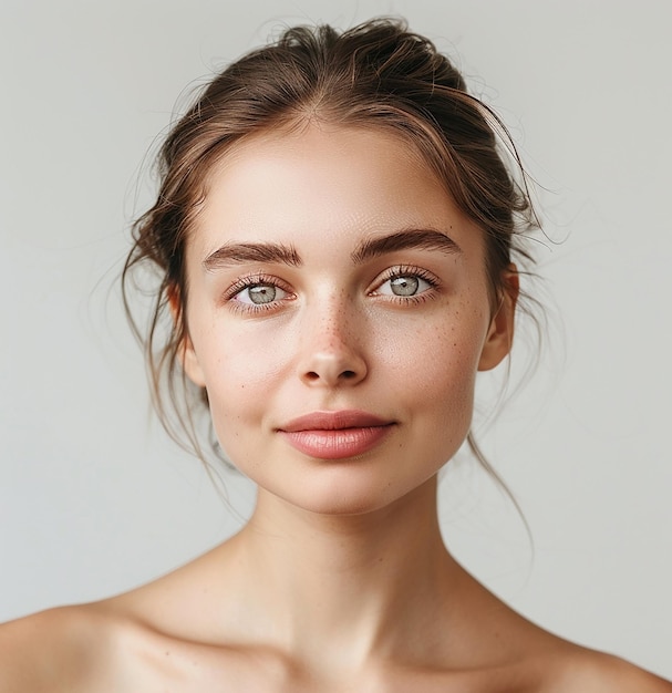 Photo a woman with a freckles on her face