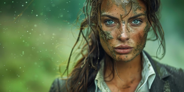 Woman With Freckles and Long Hair