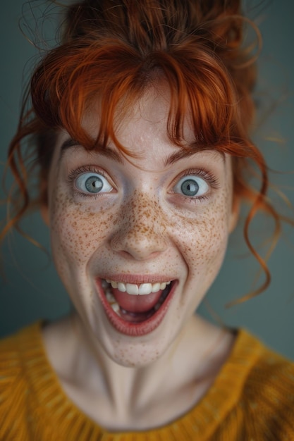 Woman with freckles