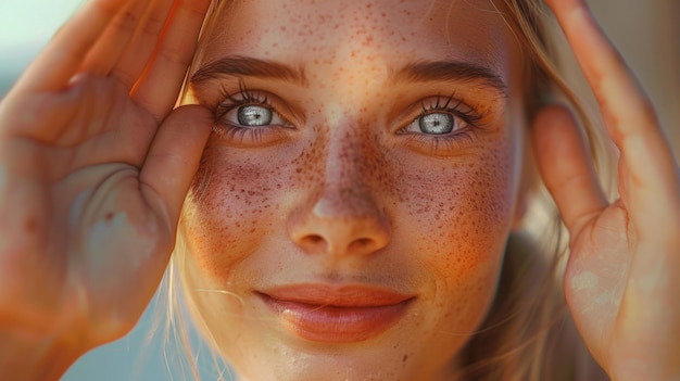 Woman with freckles