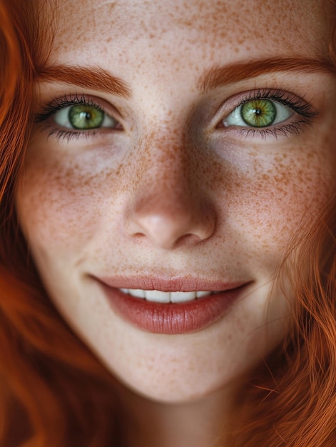 Photo woman with freckles