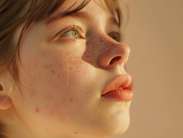 Woman with freckles