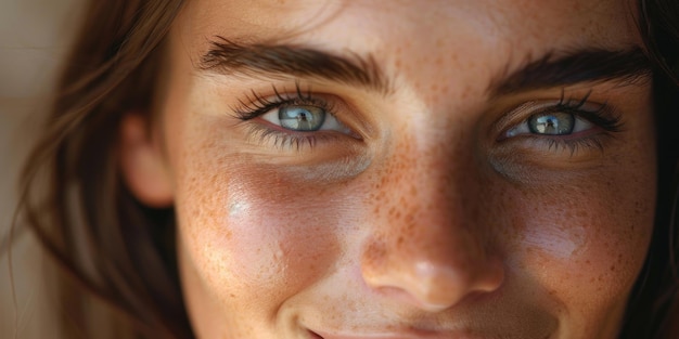 Woman with freckles