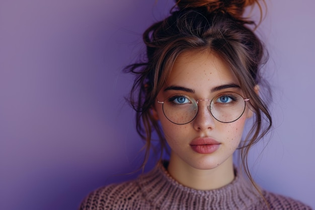 Woman With Glasses and Bun