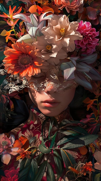 Photo a woman with a hat that says  flowers