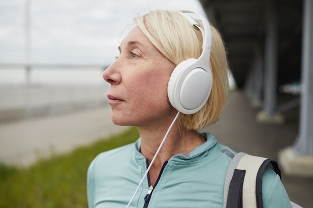 Woman with headphones