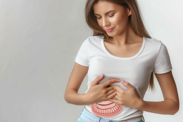 Photo woman with healthy digestive system top tips for a womans healthy digestive system gut health