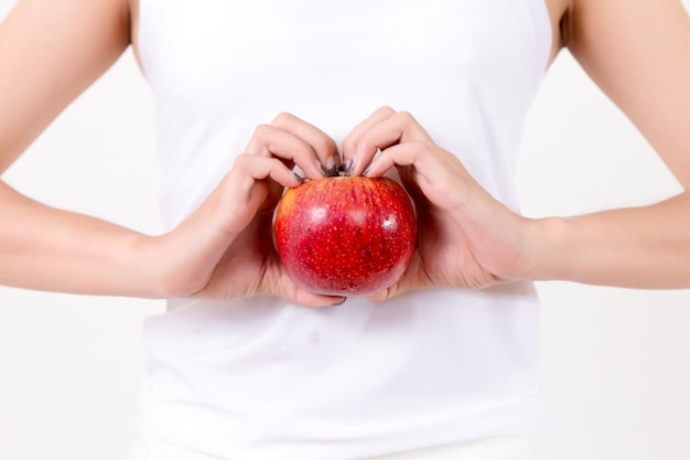 woman with healthy food