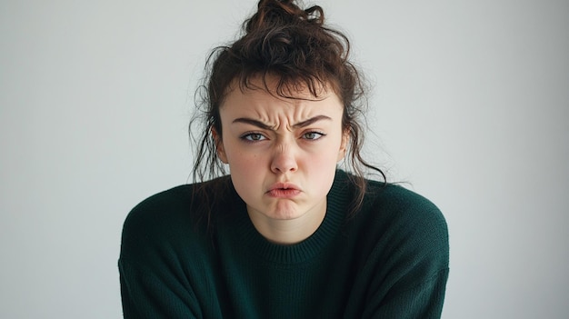 Photo a woman with her mouth open and a sign that says quot she is a good thing quot