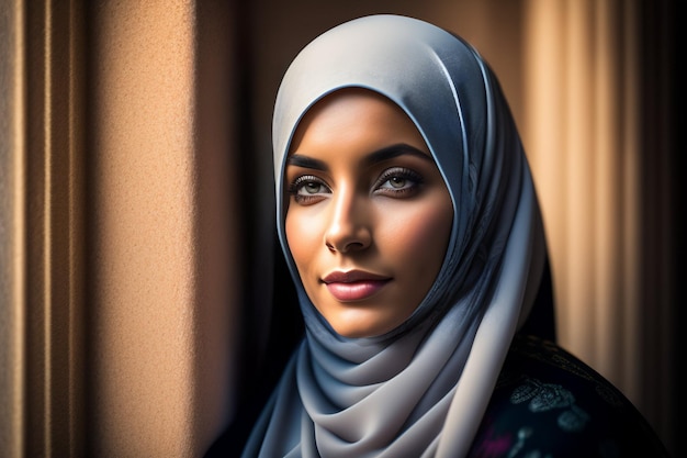 A woman with a hijab on her head