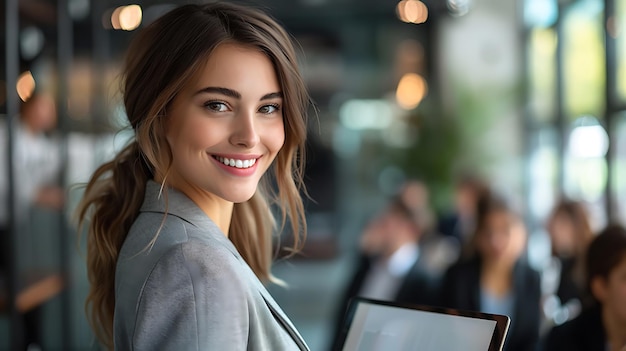 a woman with a laptop