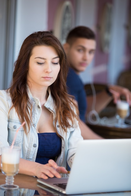 Woman with a laptop