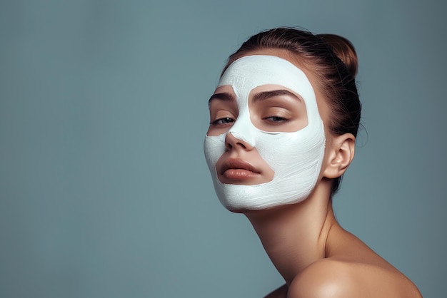 a woman with a mask on her face