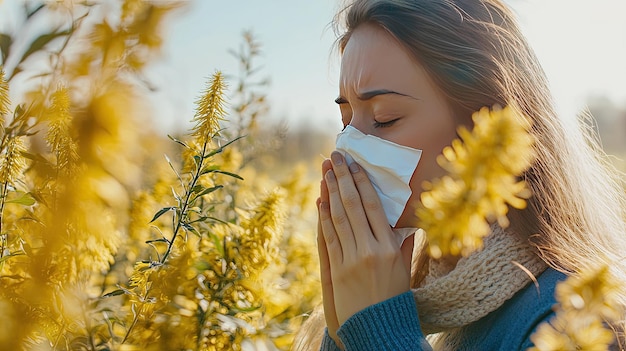 Photo a woman with a napkin on a background of ambrosia selective focus