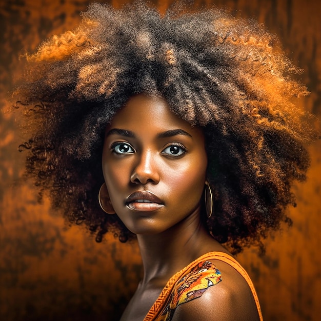 A woman with a natural hair style is posing for a photo.