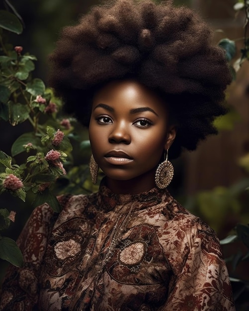 A woman with a natural hair style