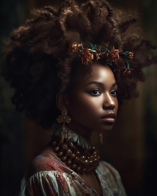 A woman with a natural hair style