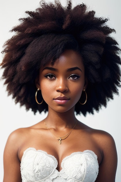 A woman with a natural hair style