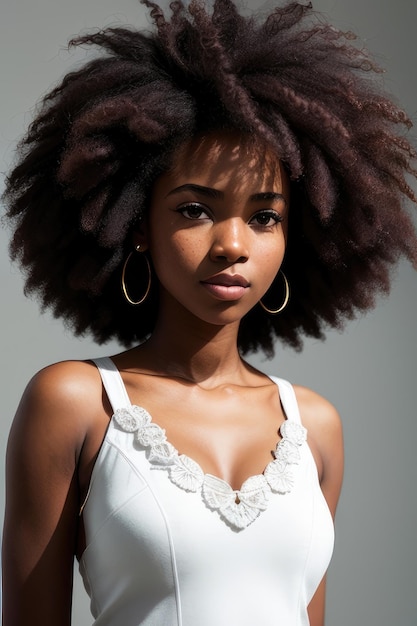 A woman with a natural hair style