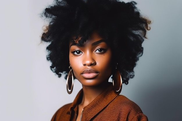 A woman with a natural hair style