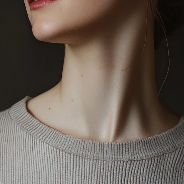 Photo a woman with a neck that has a neck that has a neck that has a neckline that says quot x quot