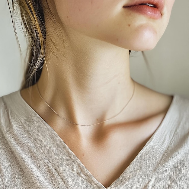 Photo a woman with a neckline that has a neck that says quot natural quot