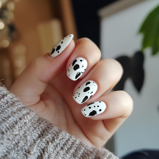 Photo a woman with a panda print on her nails