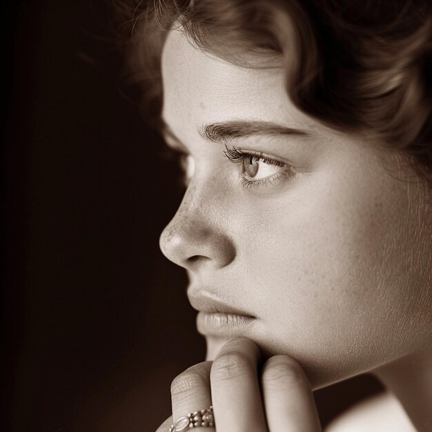 Photo a woman with a pen in her hand is looking at the camera