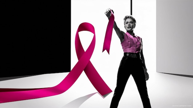 a woman with a pink ribbon that says quot pink ribbon quot