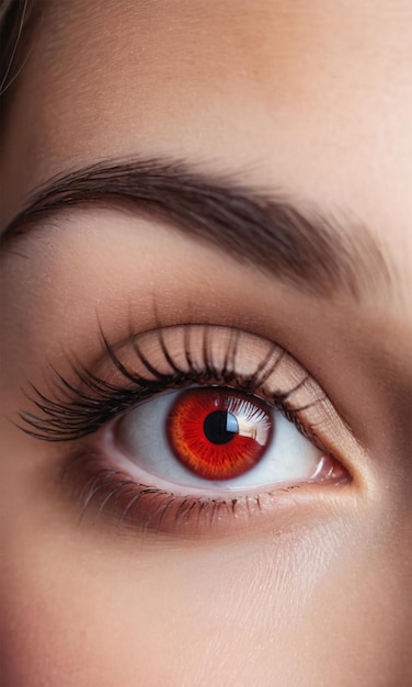 a woman with red eyes and a red eye with a red eye