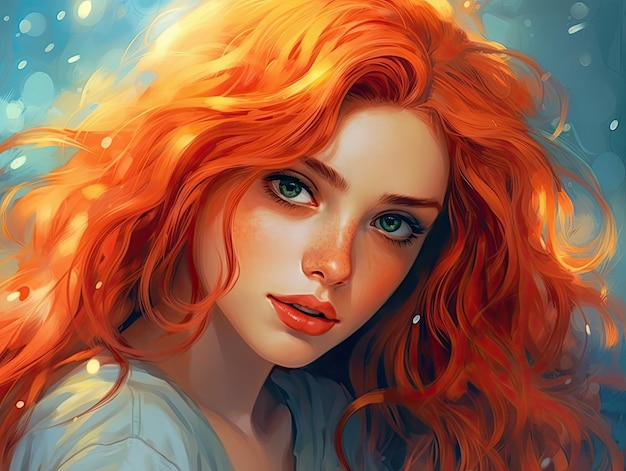 A woman with red hair