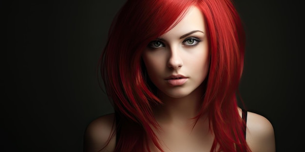 A woman with red hair