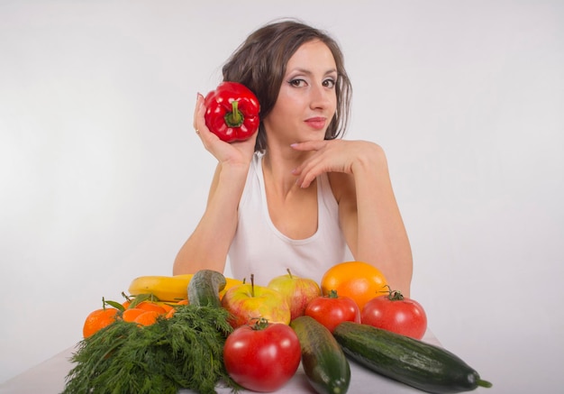 Woman with red pepper