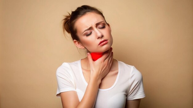 Photo a woman with a red tie on her neck