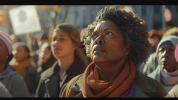 a woman with a scarf that says quot sun quot on it