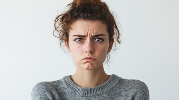 Photo a woman with a serious expression on her face