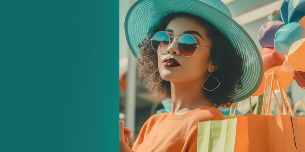 A woman with a shopping bag