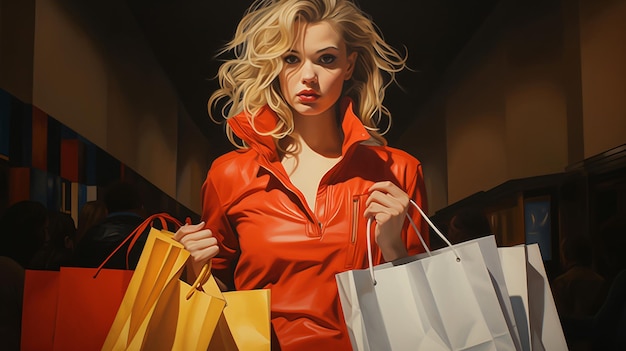 Woman with shopping bags