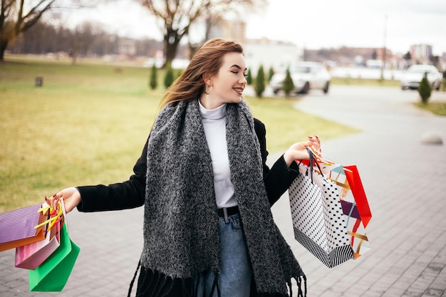 Woman with shopping bags