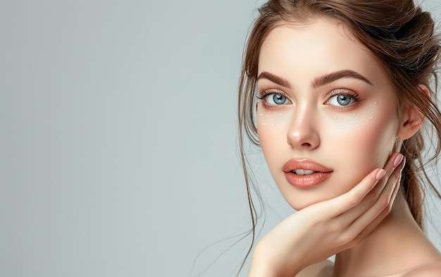 Photo a woman with a skin patch in the middle of her face